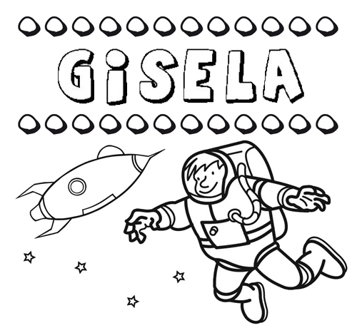 Dibujo del nombre Gisela para colorear, pintar e imprimir