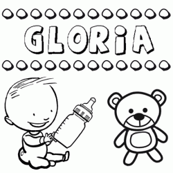Dibujo del nombre Gloria para colorear, pintar e imprimir