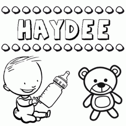 Dibujo del nombre Haydée para colorear, pintar e imprimir