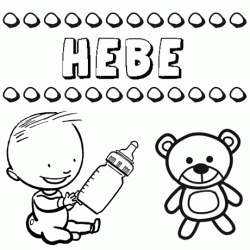 Dibujo del nombre Hebe para colorear, pintar e imprimir