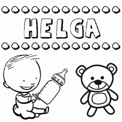 Dibujo del nombre Helga para colorear, pintar e imprimir
