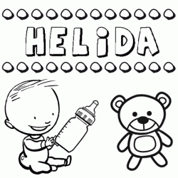 Dibujo del nombre Hélida para colorear, pintar e imprimir