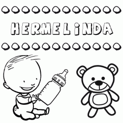 Dibujo del nombre Hermelinda para colorear, pintar e imprimir