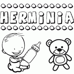 Dibujo del nombre Herminia para colorear, pintar e imprimir