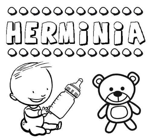 Dibujo del nombre Herminia para colorear, pintar e imprimir