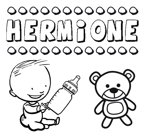  Dibujo del nombre Hermione para colorear, pintar e imprimir