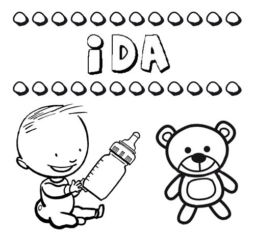 Dibujo del nombre Ida para colorear, pintar e imprimir