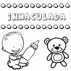 Dibujo del nombre Inmaculada para colorear, pintar e imprimir