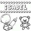 Dibujo del nombre Isabel para colorear, pintar e imprimir