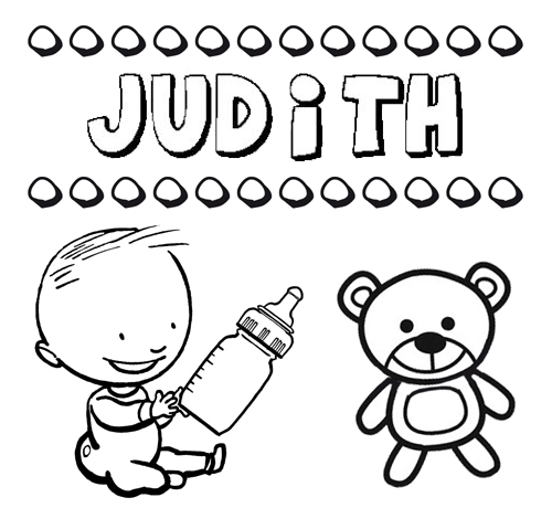 Dibujo del nombre Judith para colorear, pintar e imprimir