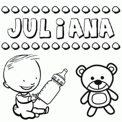 Dibujo del nombre Juliana para colorear, pintar e imprimir