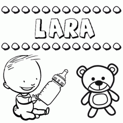 Dibujo del nombre Lara para colorear, pintar e imprimir