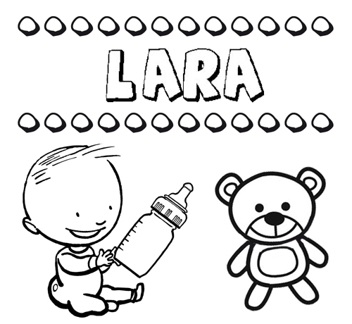 Dibujo del nombre Lara para colorear, pintar e imprimir
