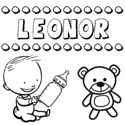 Dibujo del nombre Leonor para colorear, pintar e imprimir
