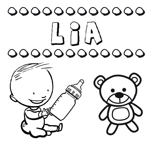 Dibujo del nombre Lía para colorear, pintar e imprimir