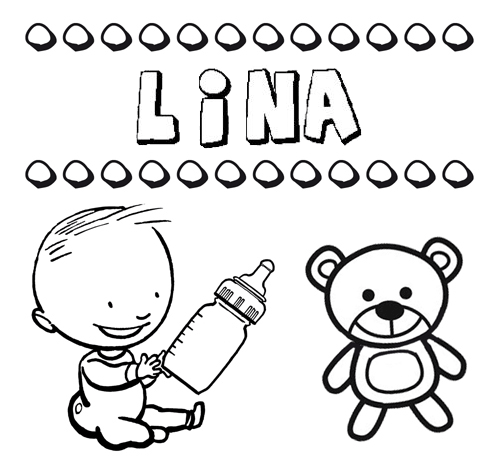 Dibujo del nombre Lina para colorear, pintar e imprimir