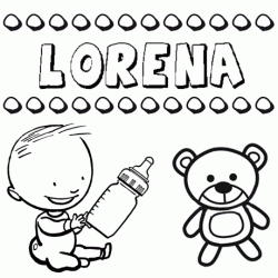 Dibujo del nombre Lorena para colorear, pintar e imprimir
