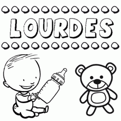Dibujo del nombre Lourdes para colorear, pintar e imprimir