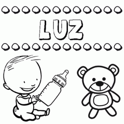 Dibujo del nombre Luz para colorear, pintar e imprimir