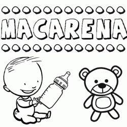 Dibujo del nombre Macarena para colorear, pintar e imprimir
