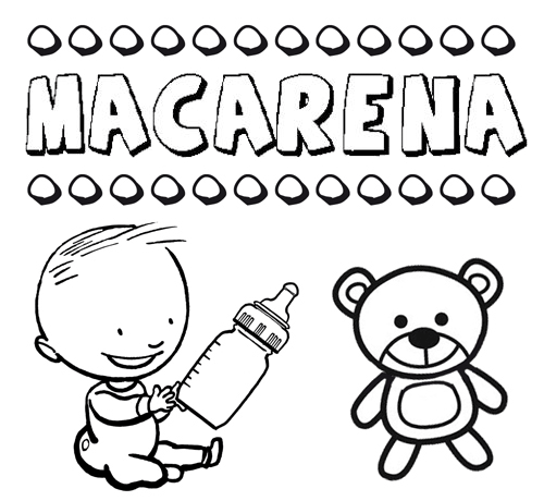 Dibujo del nombre Macarena para colorear, pintar e imprimir