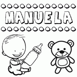 Dibujo del nombre Manuela para colorear, pintar e imprimir