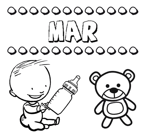 Dibujo del nombre Mar para colorear, pintar e imprimir
