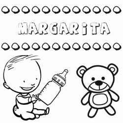 Dibujo del nombre Margarita para colorear, pintar e imprimir