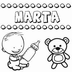 Dibujo del nombre Marta para colorear, pintar e imprimir