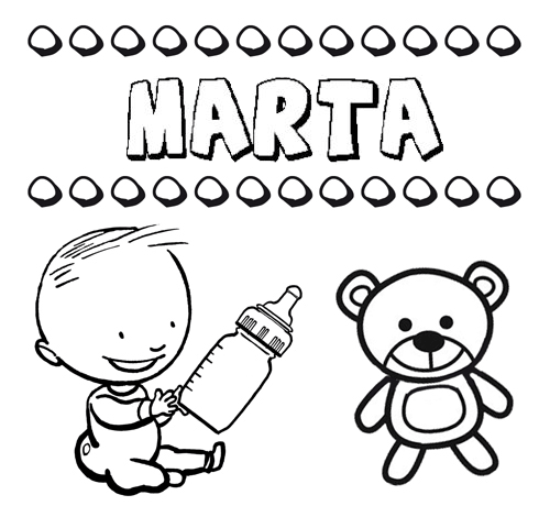 Dibujo del nombre Marta para colorear, pintar e imprimir