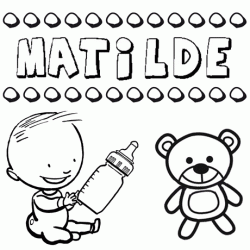 Dibujo del nombre Matilde para colorear, pintar e imprimir
