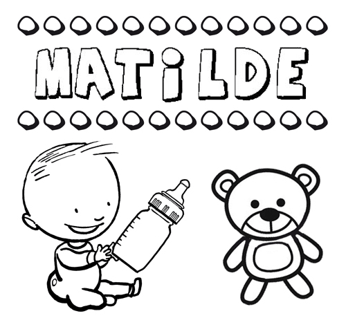 Dibujo del nombre Matilde para colorear, pintar e imprimir