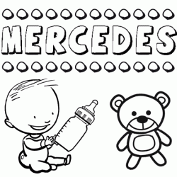 Dibujo del nombre Mercedes para colorear, pintar e imprimir