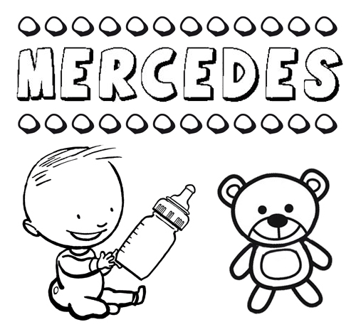 Dibujo del nombre Mercedes para colorear, pintar e imprimir