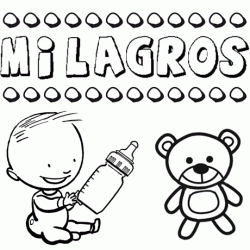 Dibujo del nombre Milagros para colorear, pintar e imprimir