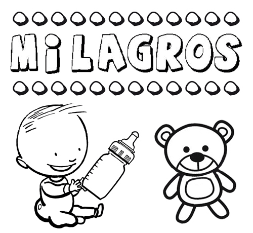 Dibujo del nombre Milagros para colorear, pintar e imprimir