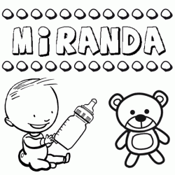 Dibujo del nombre Miranda para colorear, pintar e imprimir
