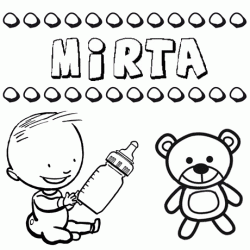 Dibujo del nombre Mirta para colorear, pintar e imprimir