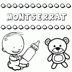 Dibujo del nombre Montserrat para colorear, pintar e imprimir