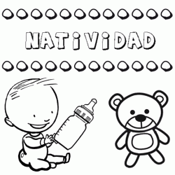 Dibujo del nombre Natividad para colorear, pintar e imprimir