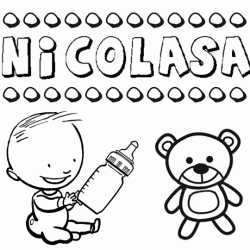 Dibujo del nombre Nicolasa para colorear, pintar e imprimir