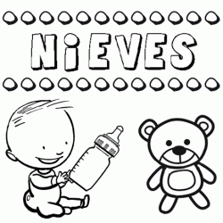 Dibujo del nombre Nieves para colorear, pintar e imprimir