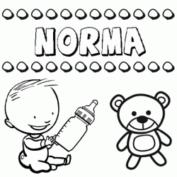 Dibujo del nombre Norma para colorear, pintar e imprimir