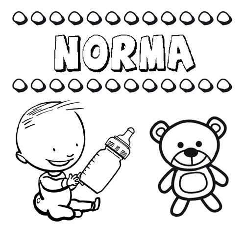 Dibujo del nombre Norma para colorear, pintar e imprimir