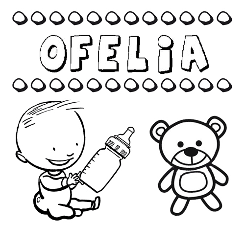 Dibujo del nombre Ofelia para colorear, pintar e imprimir