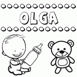 Dibujo del nombre Olga para colorear, pintar e imprimir