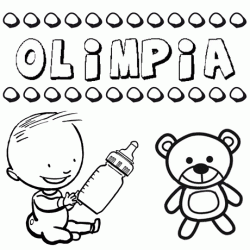 Dibujo del nombre Olimpia para colorear, pintar e imprimir