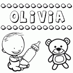 Dibujo del nombre Olivia para colorear, pintar e imprimir
