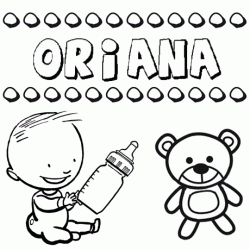Dibujo del nombre Oriana para colorear, pintar e imprimir