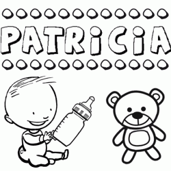 Dibujo del nombre Patricia para colorear, pintar e imprimir